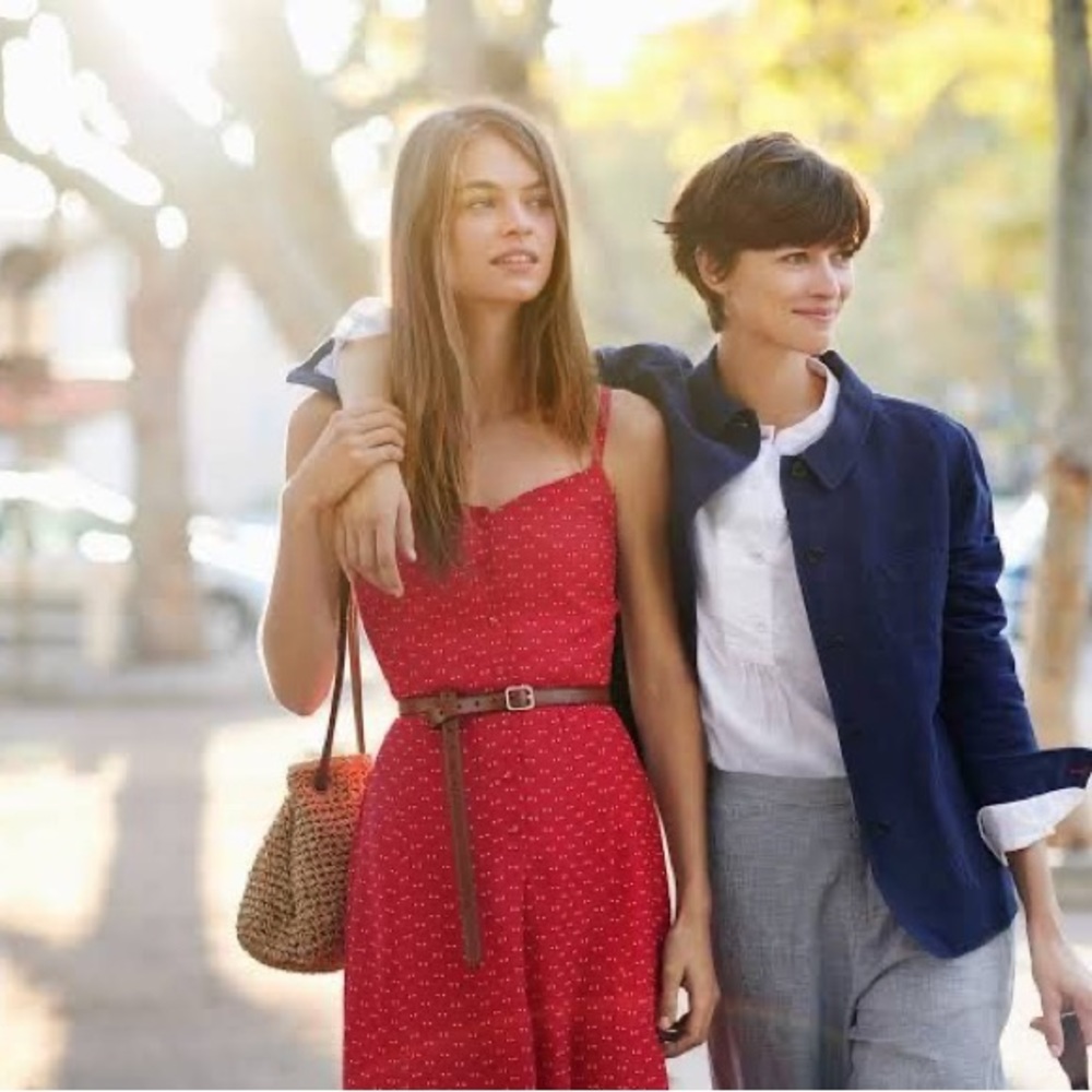 IDLF X Uniqlo georgette camisole dress